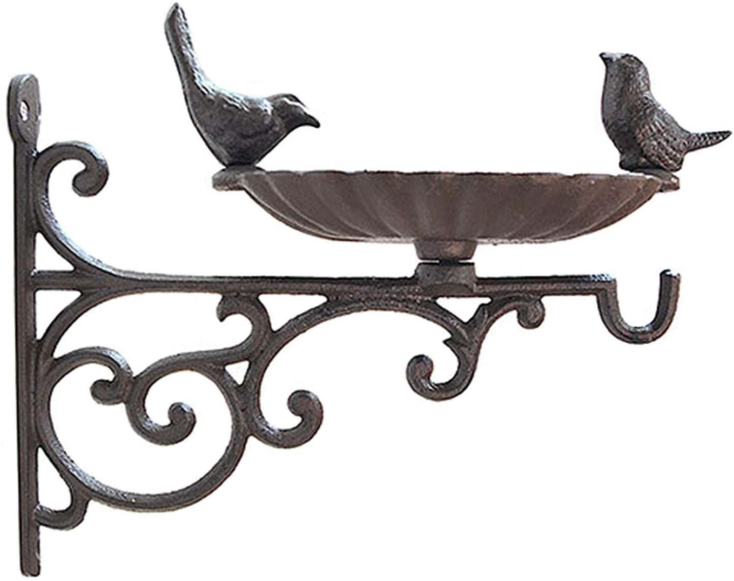 Cast Iron Outdoor Hanging Bracket with Bird Feeder