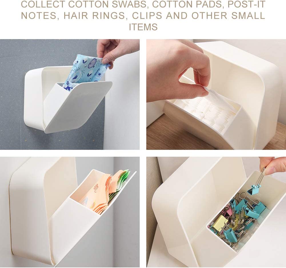 Cotton Swab Storage Box Dispenser Jar Wall Mount Cotton Ball Qtip Balls Holder Organizer