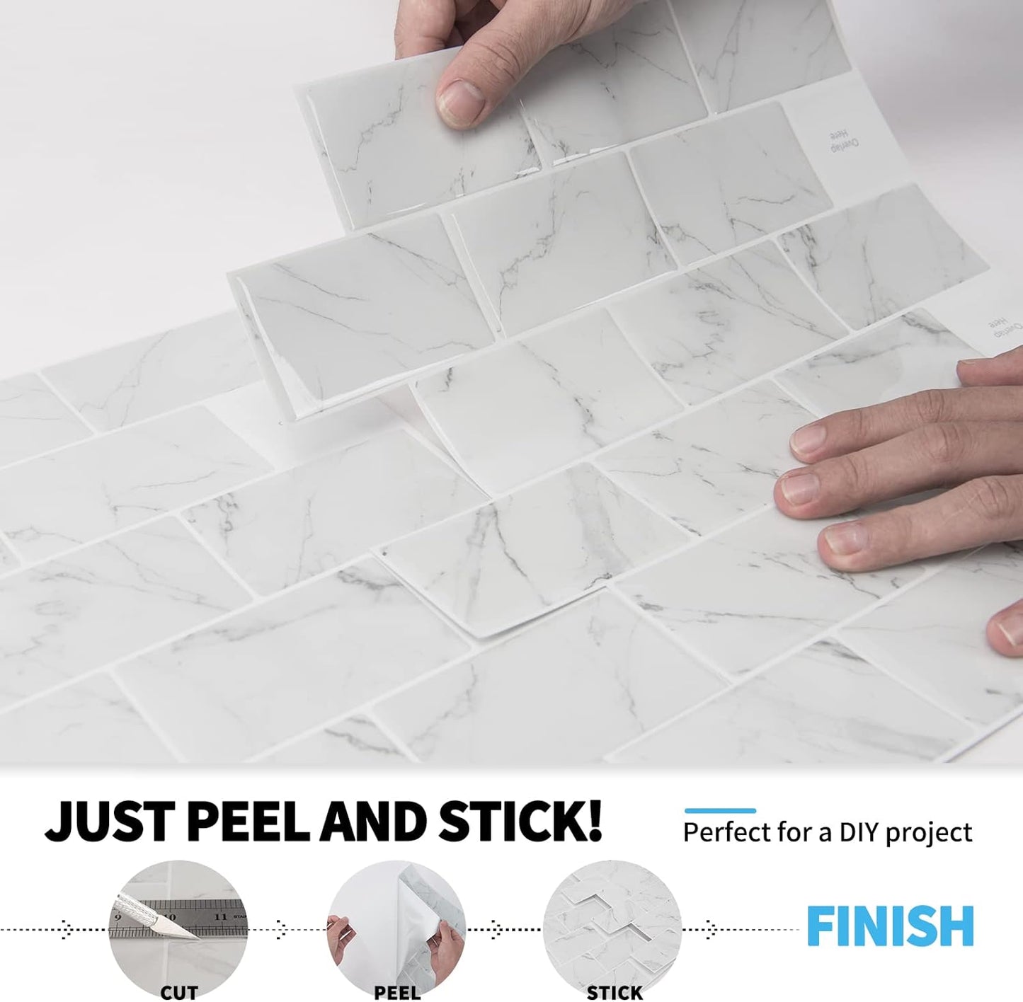 5 Pcs Self-Adhesive 3D Tiles - Marble