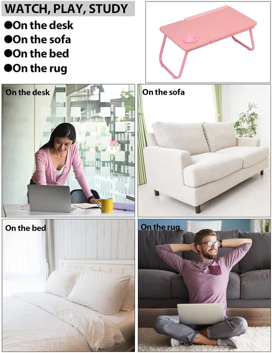 Laptop Desk Bed Tray Desk Table White