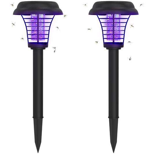 Solar Powered Garden Lawn LED Mosquito Killer Light - 2 pack