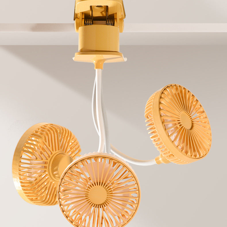 Portable Rechargeable Table Clip Fan Yellow