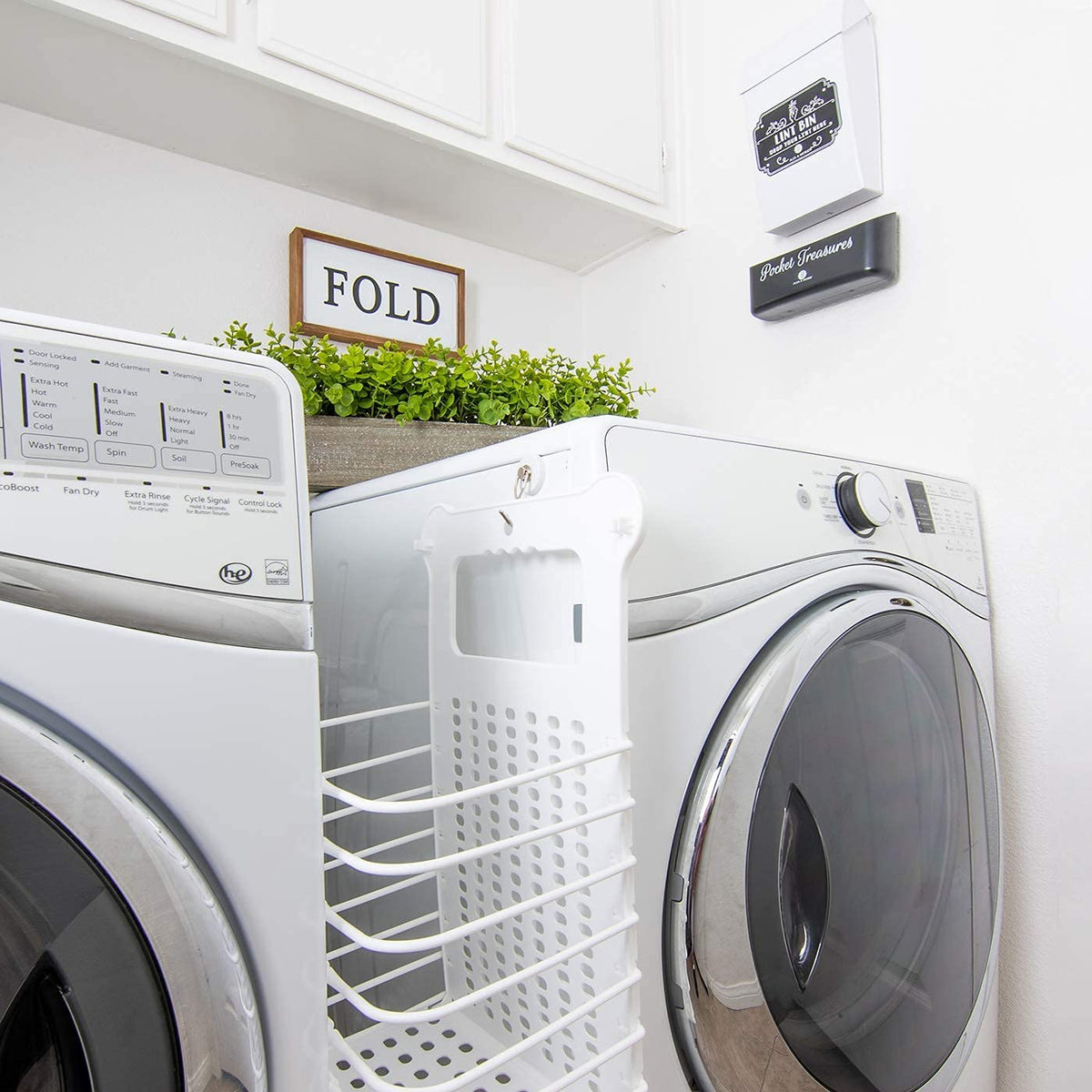 Collapsible Foldable Wall Hanging Laundry Basket Gray