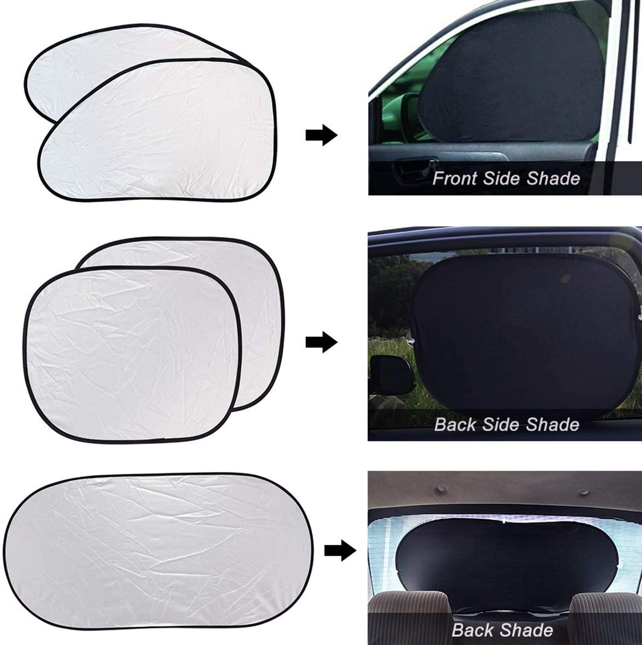 6Pcs Universal Full Car Sun Shade Window shade Heat Reflector