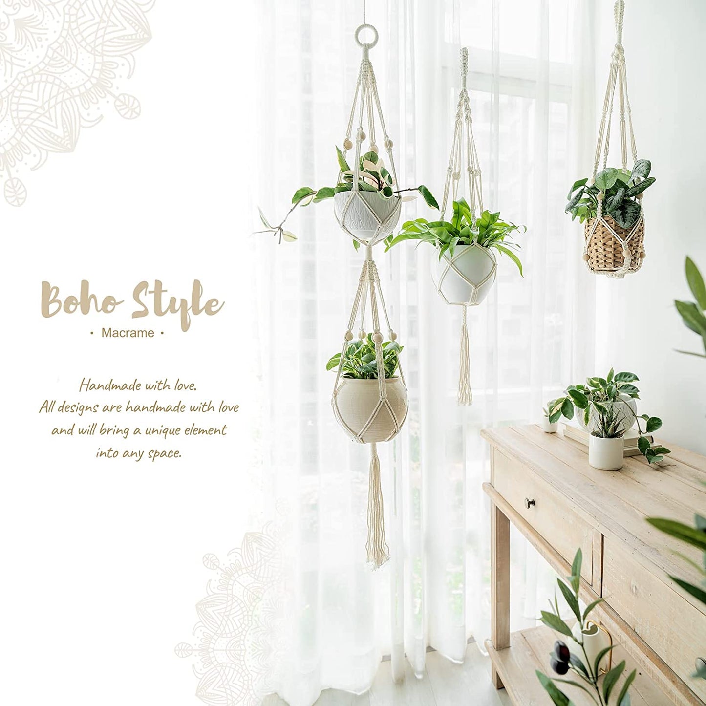 2 x Double Plant pot hanging rope