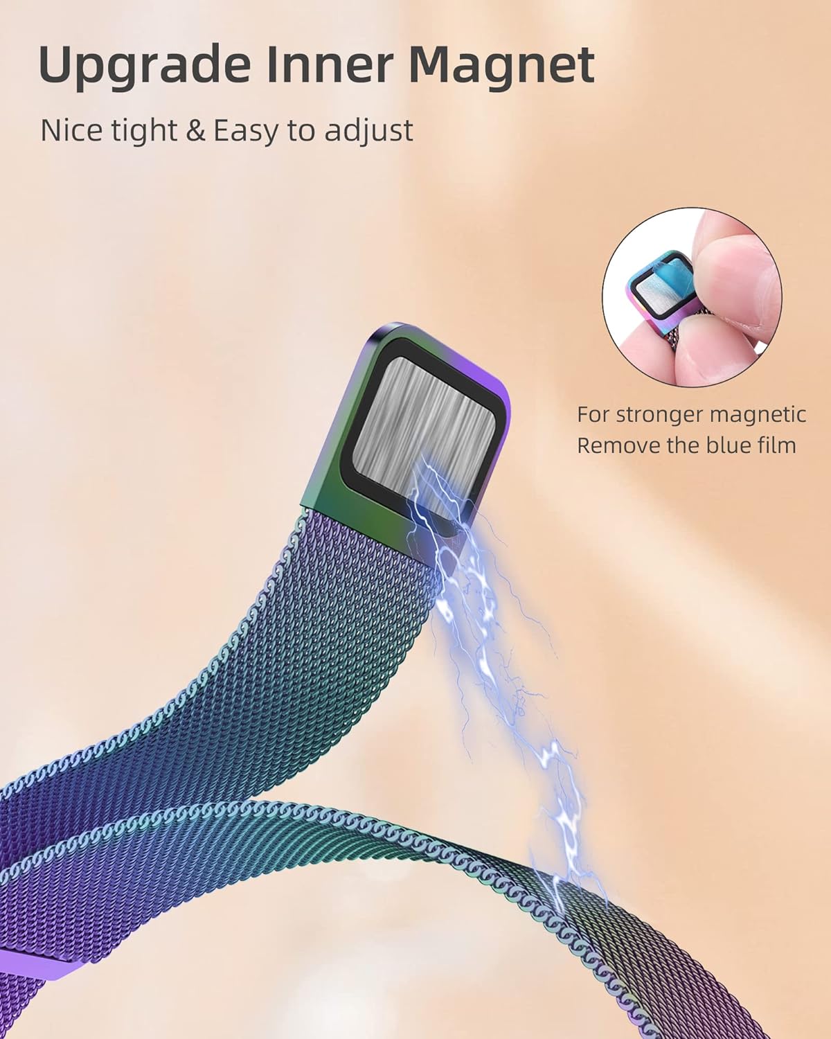 Stainless Steel Milanese Loop Apple Watch Band Pink Purple 42mm 44mm 45mm 49mm