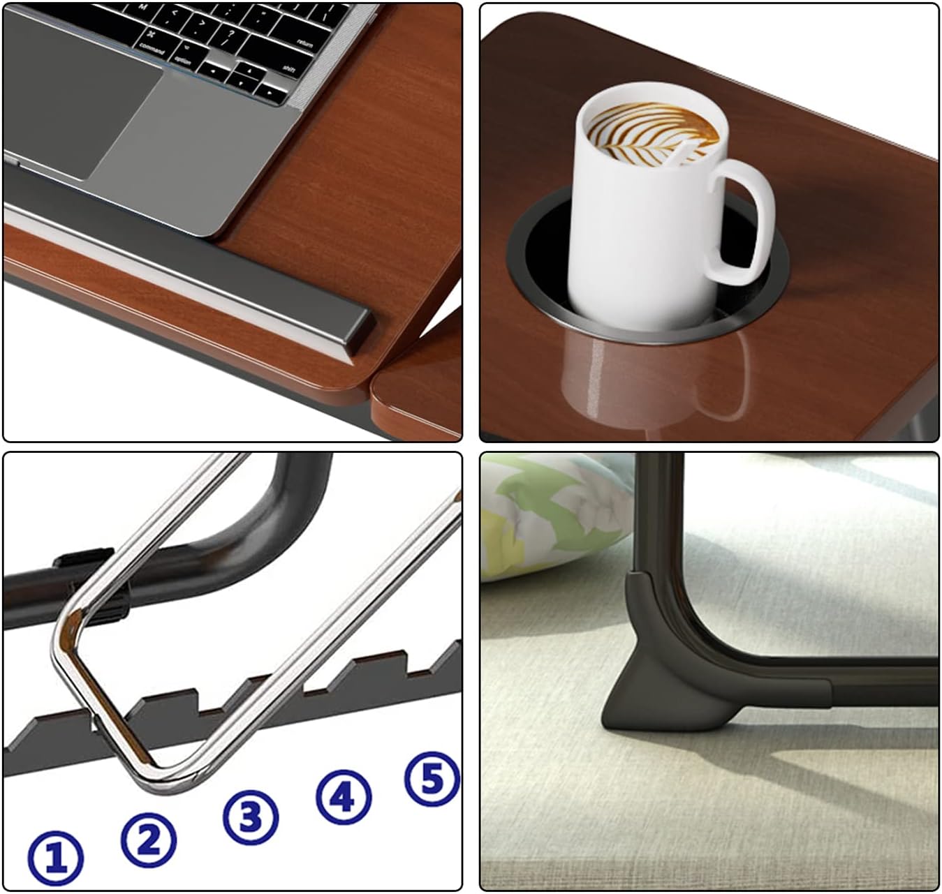 Laptop Desk Bed Tray Desk Table Walnut