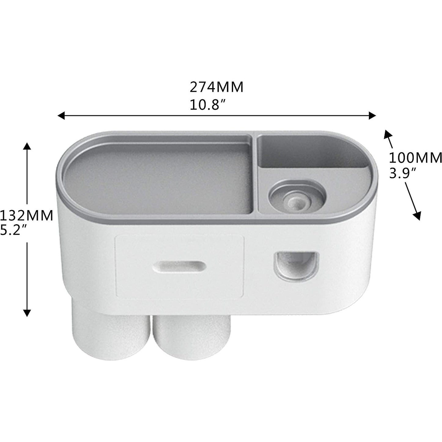 Toothbrush Holder Rack Bathroom Storage Organiser 2 Cups