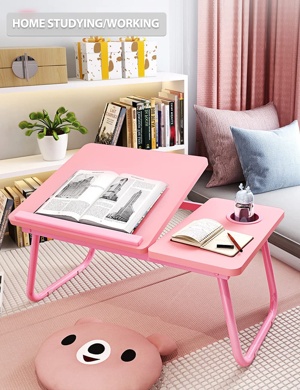 Laptop Desk Bed Tray Desk Table Pink