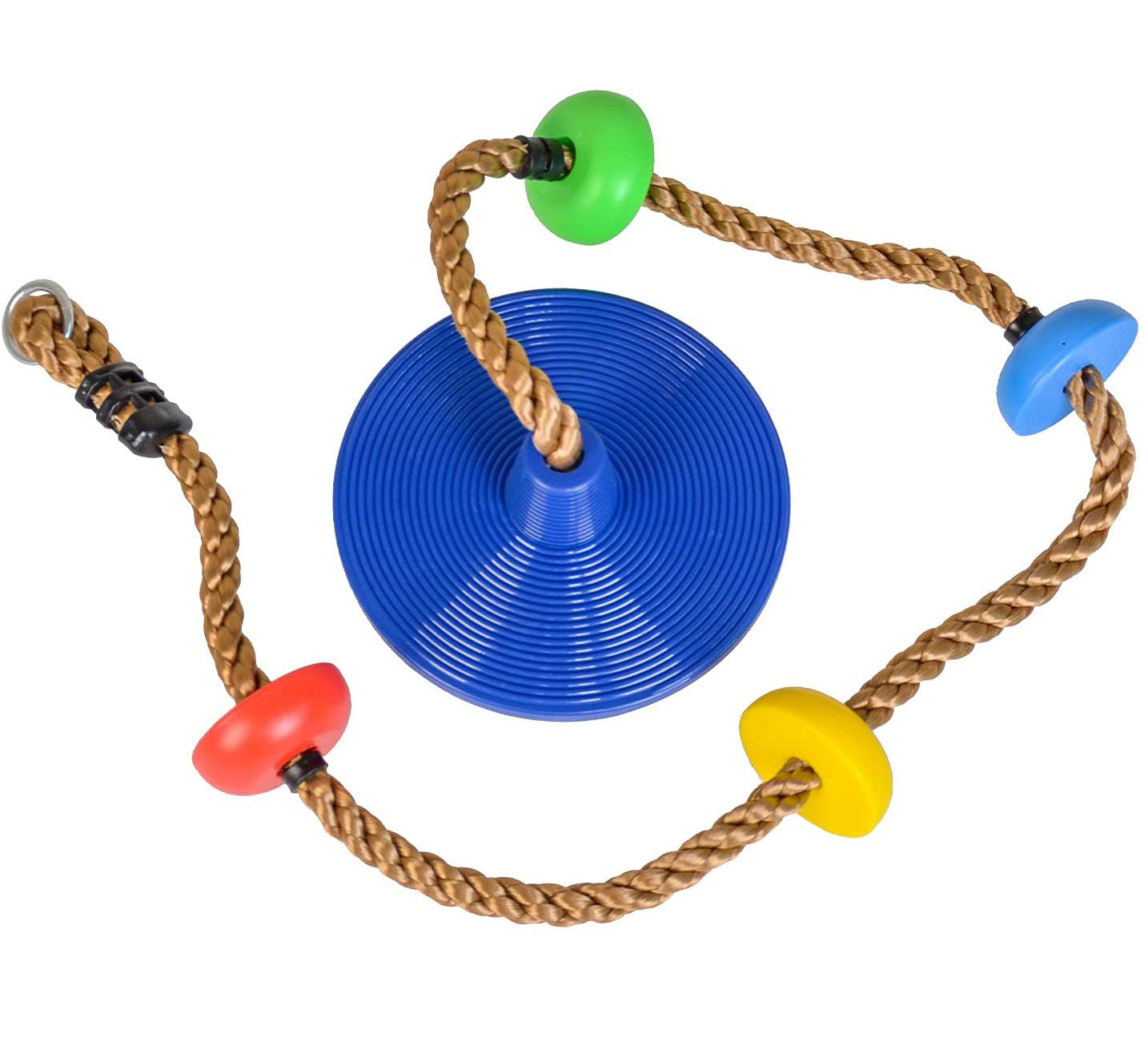 Climbing Rope Tree Swing with Platforms and Disc Swings Seat Playground Swingset Blue