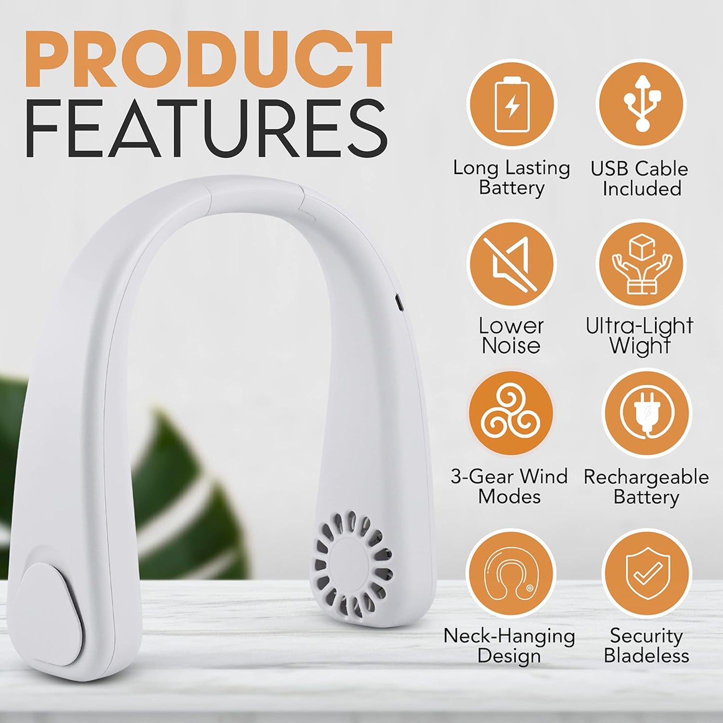 Portable Neck Fan, Hands Free Blade-less Fan Pink