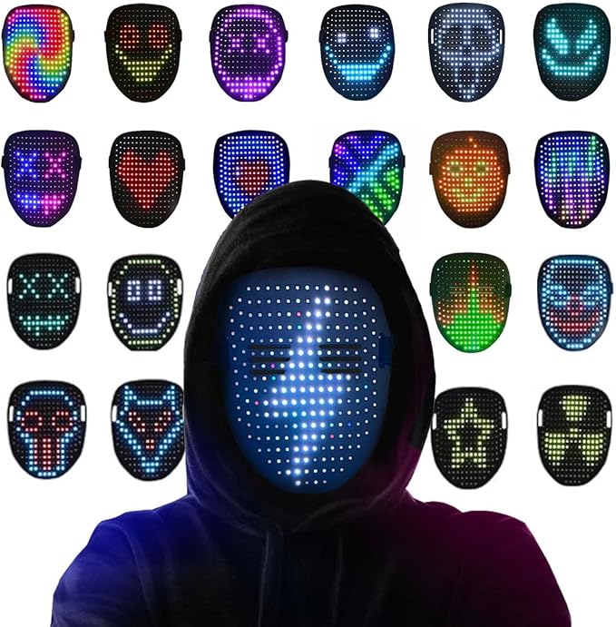 LED Light UP Mask, Mask for Cosplay Halloween Costume Parties