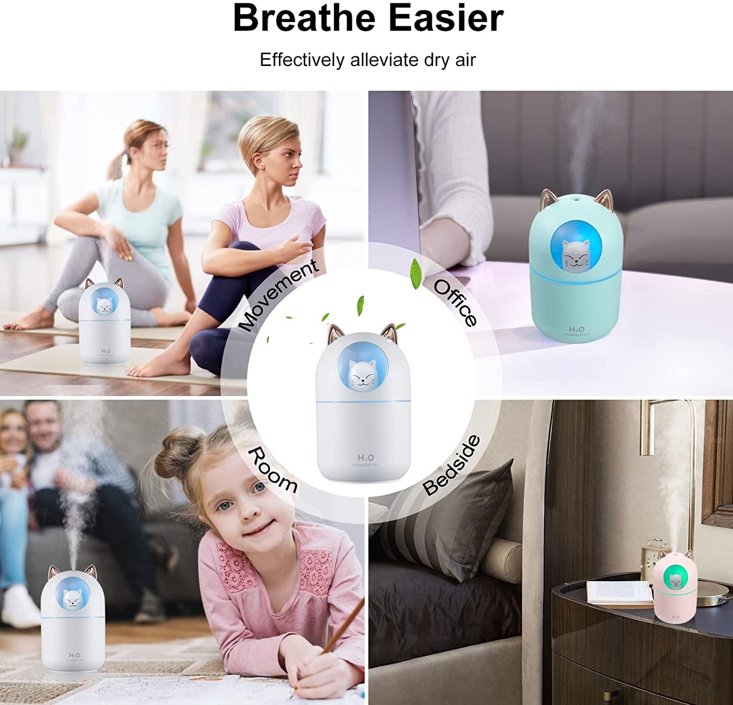 Mini Humidifier - Cat Pink