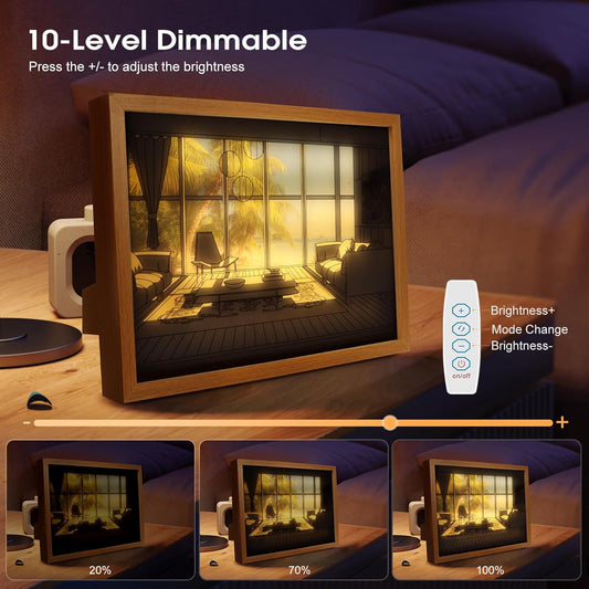 Lighting up Painting Decor Light Up Painting 3 Color Light Change Light up Photo Frame Wall Lamp - Beach