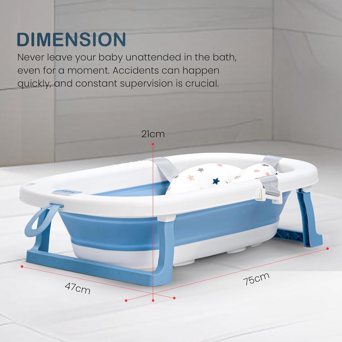 Baby Bathtub ,Baby Bathtub With Cushion Blue