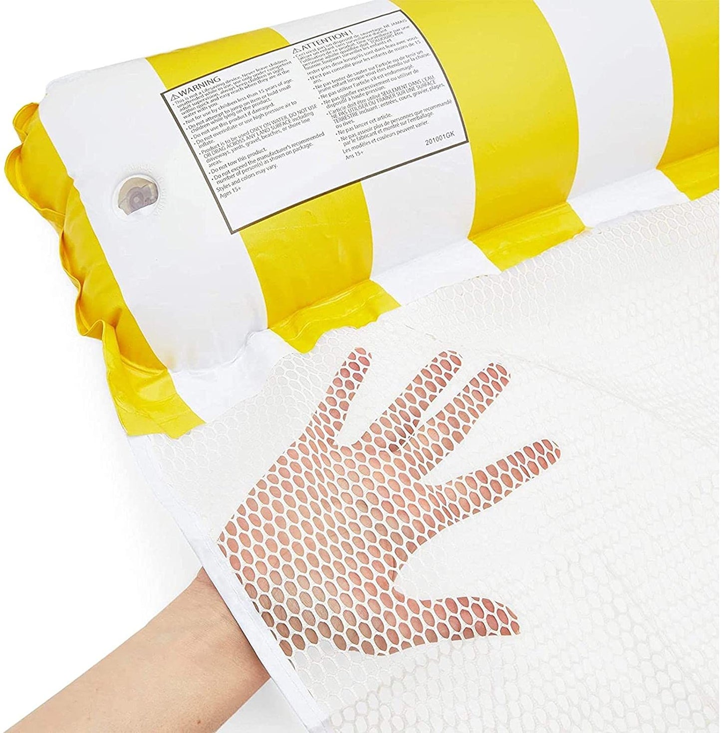 Inflatable Pool Water Float Hammock Lounger Pool Hammock Float -Blue & White