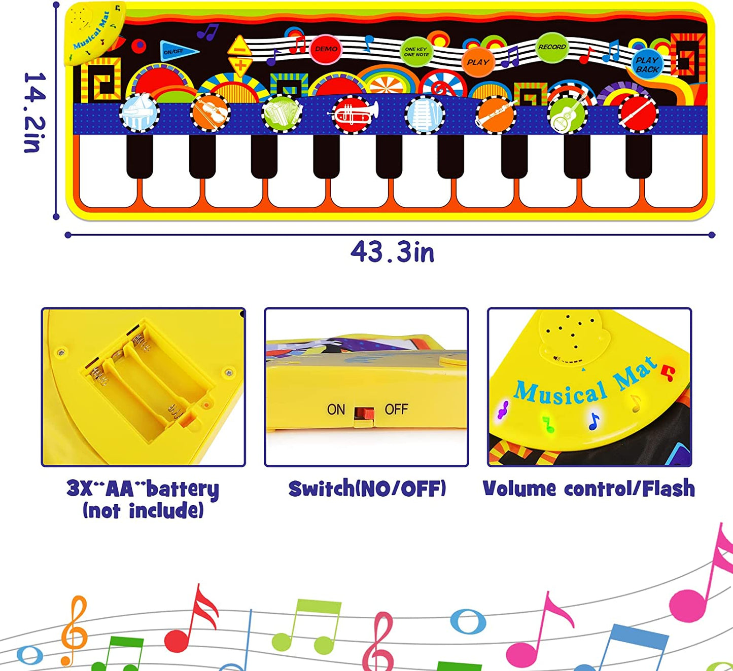 Kids Musical Mats with 25 Music Sounds