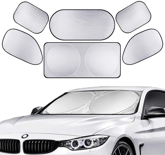 6Pcs Universal Full Car Sun Shade Window shade Heat Reflector