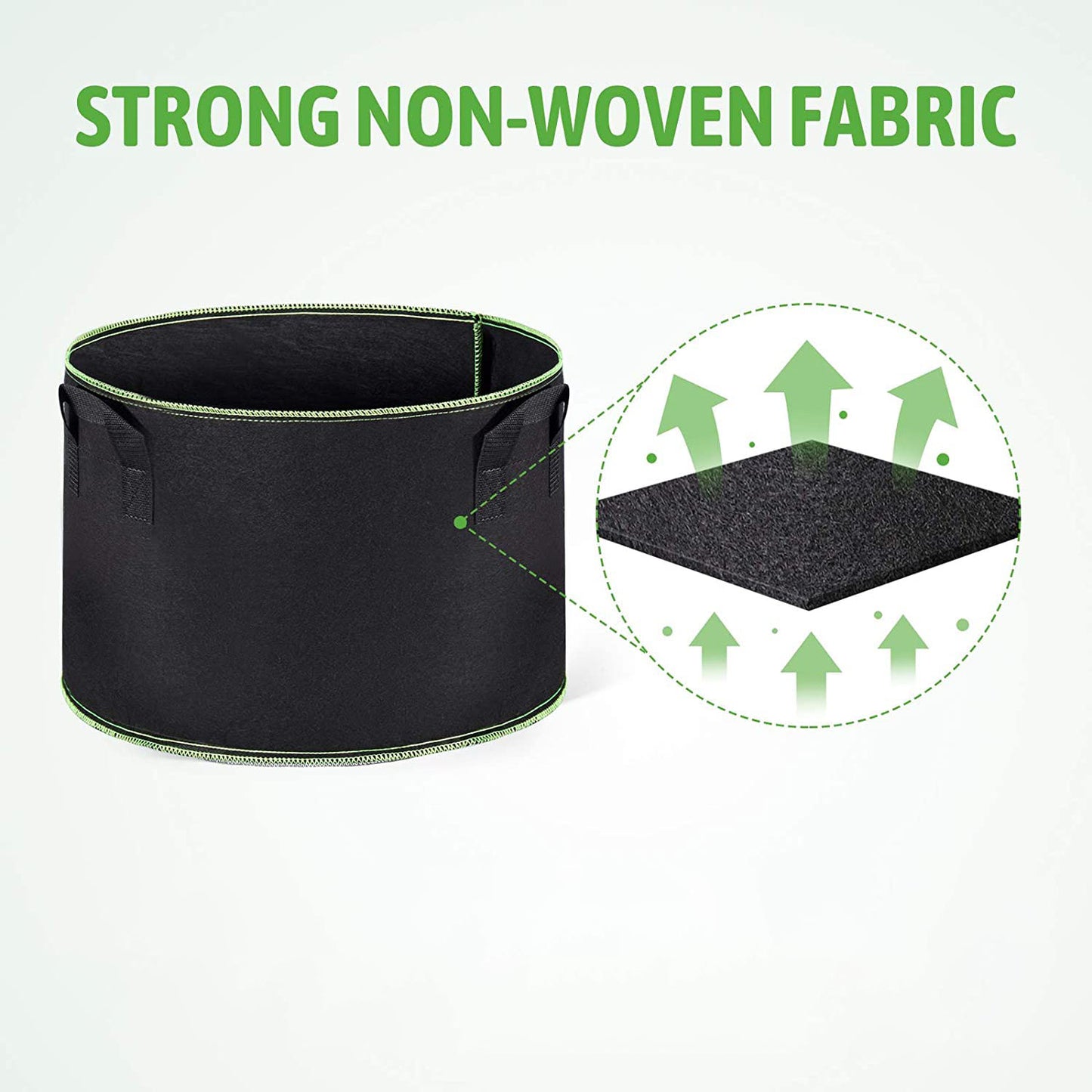 4 Pack 37L Grow Bags Nonwoven Plant Fabric Pots with Handles