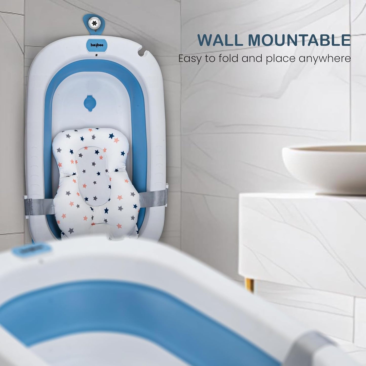 Baby Bathtub ,Baby Bathtub With Cushion Blue