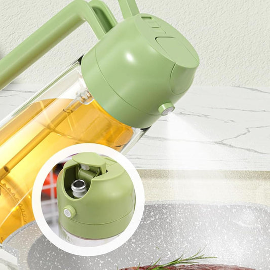 Dual-Function Oil Spray Bottle for Cooking 470ml Green