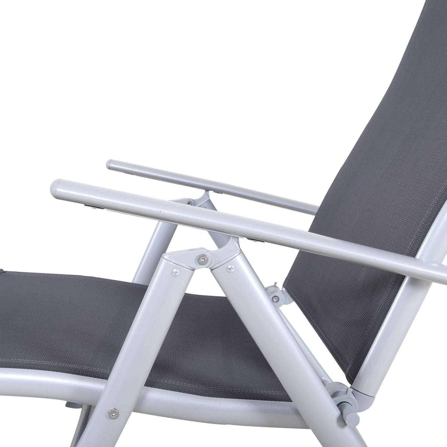 Outdoor Lounger Aluminum Alloy Lounger Black