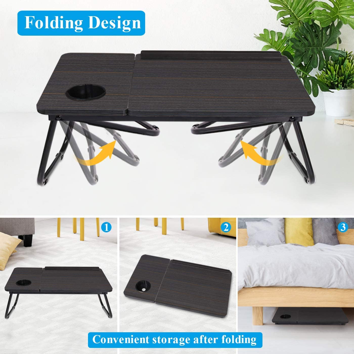 Laptop Desk Bed Tray Desk Table Black