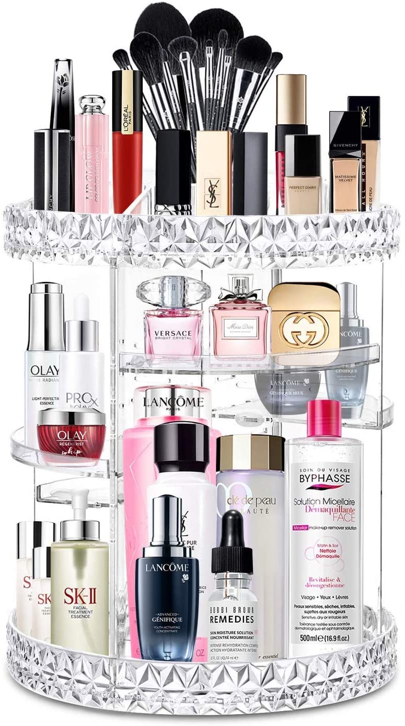 360-Degree Rotating Cosmetics Makeup Organizer