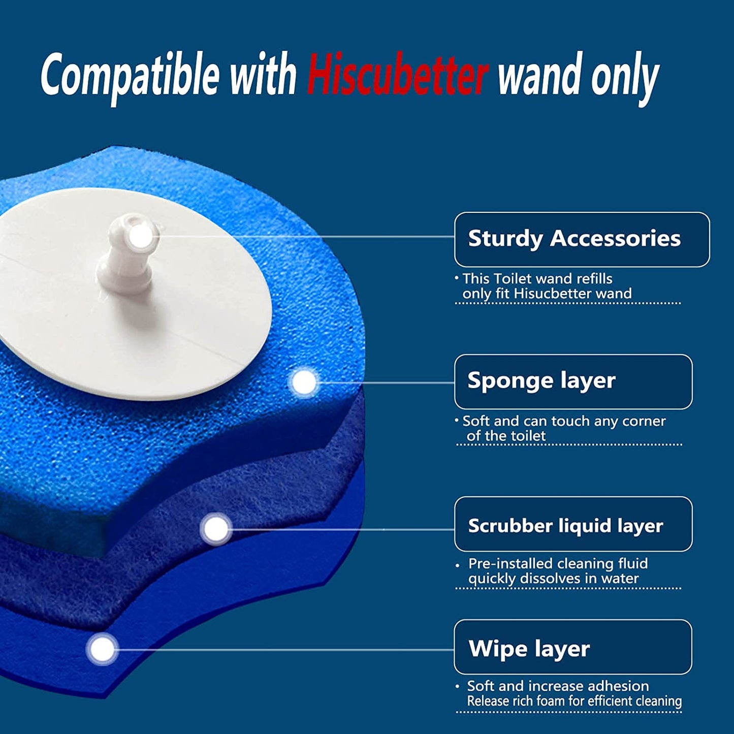 32Pcs Toilet Brush Wand Refills