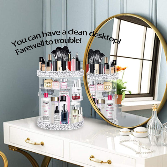 360-Degree Rotating Cosmetics Makeup Organizer