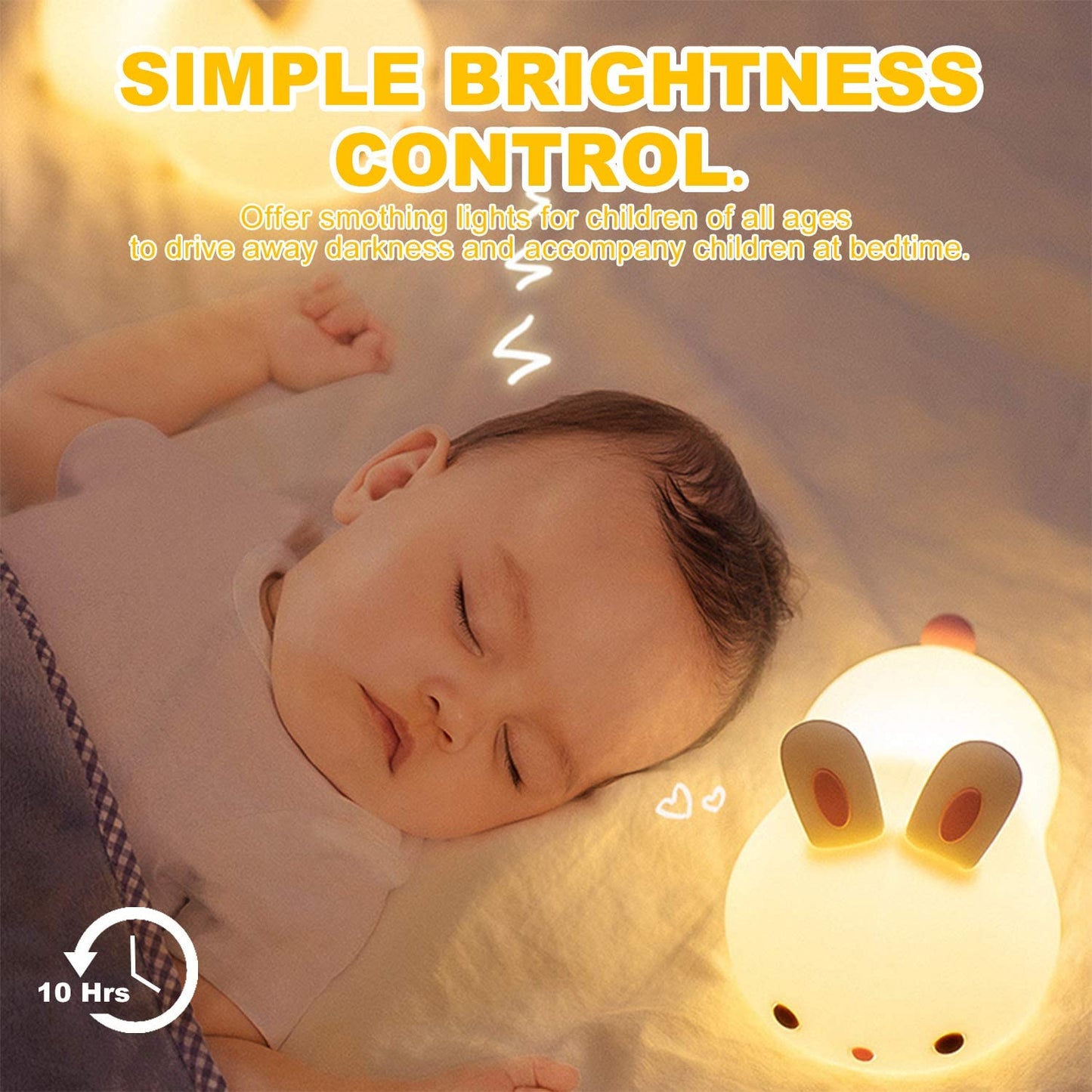 Night Light Tapping Rechargeable Night Light Sleeping Lights Bunny