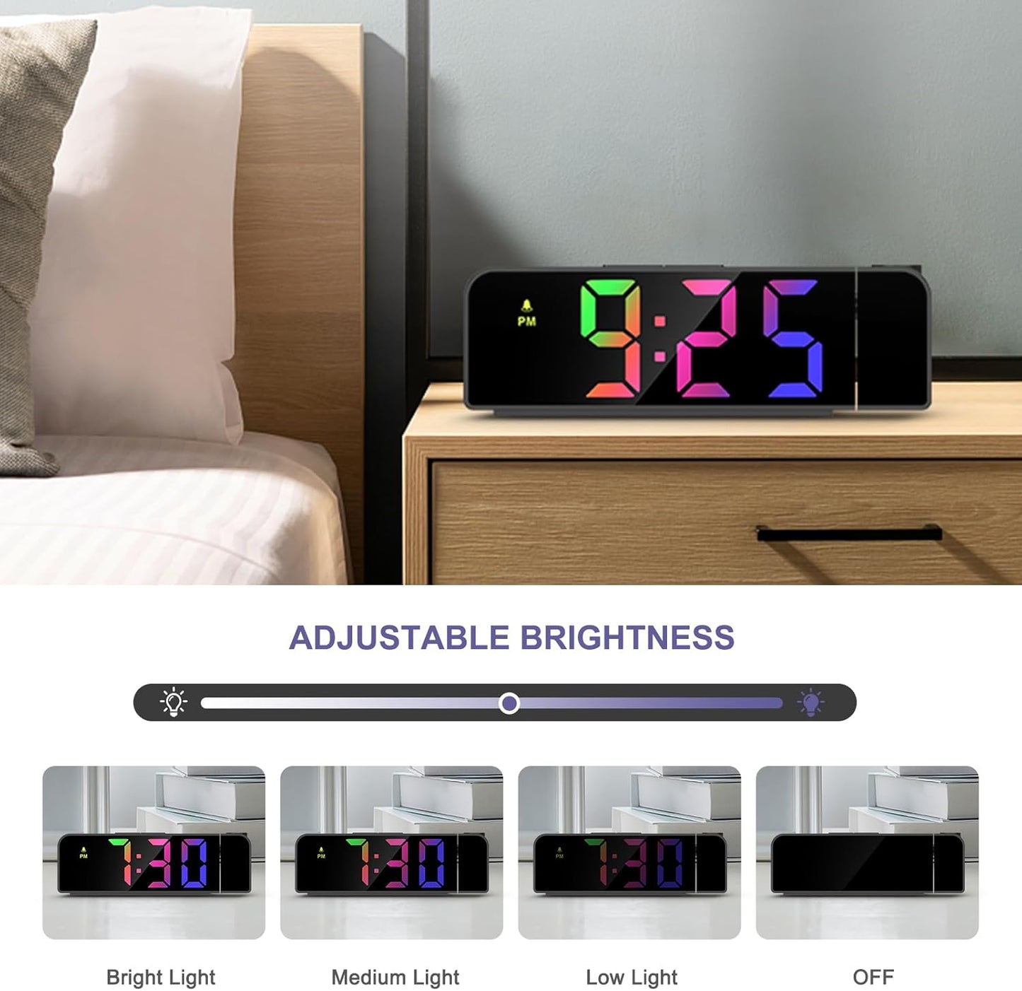 Projection Alarm Clock LED Display Table Clock