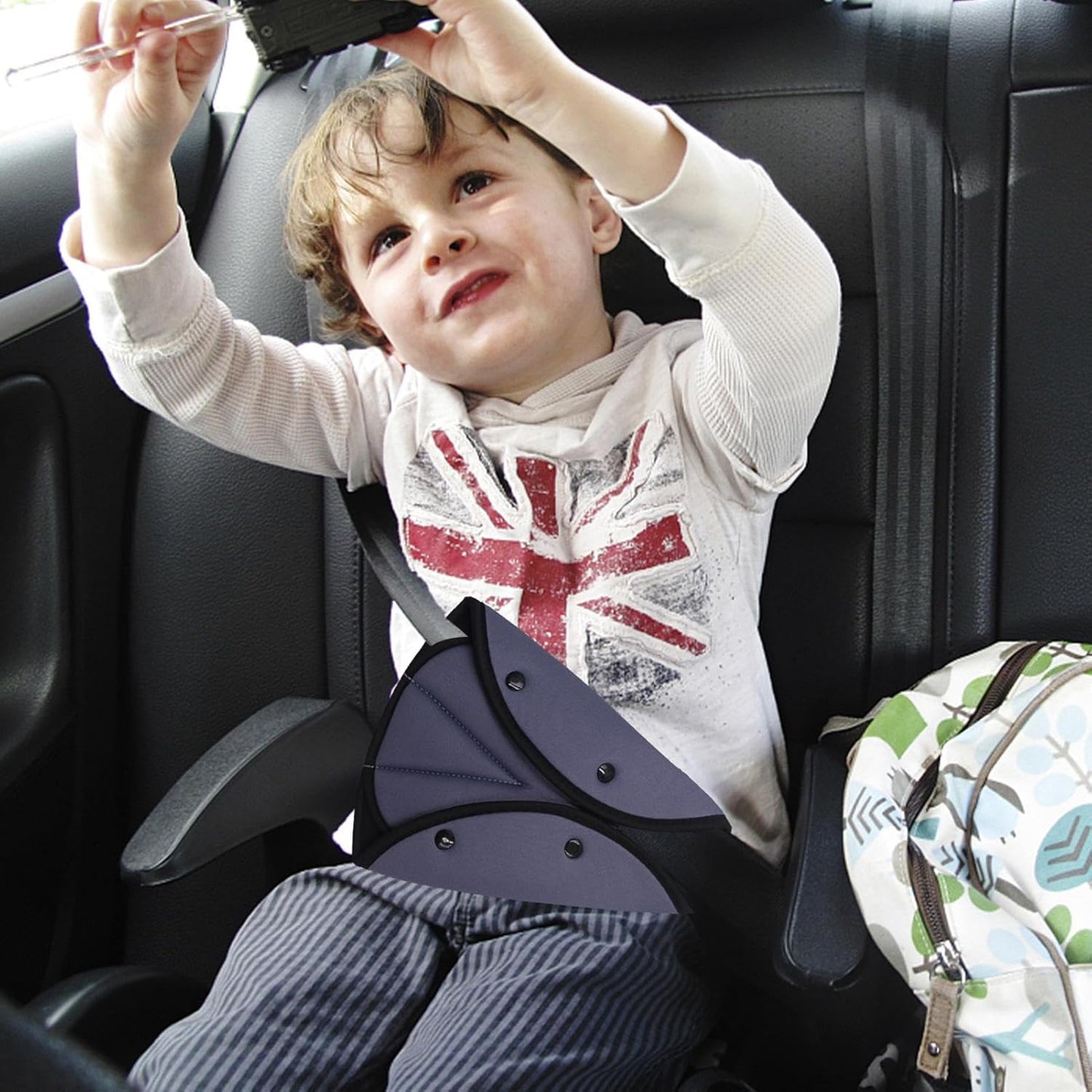 2PC Car Child Seatbelt Cover Strap Protector Black and Gray