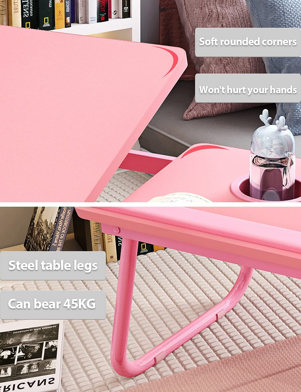Laptop Desk Bed Tray Desk Table Pink
