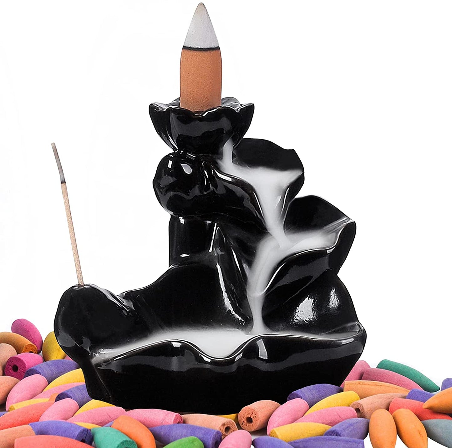 Backflow Incense Burner 4 Tier Lotus