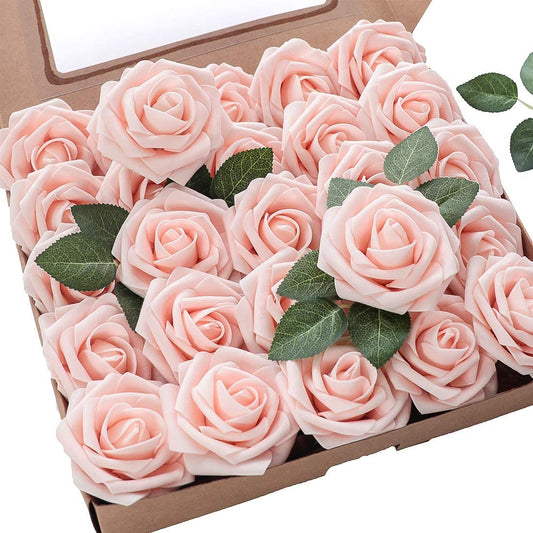 25pcs Artificial Flower Rose Decorated Rose Flower - Light Pink