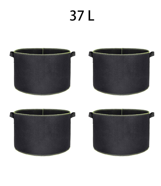 4 Pack 37L Grow Bags Nonwoven Plant Fabric Pots with Handles