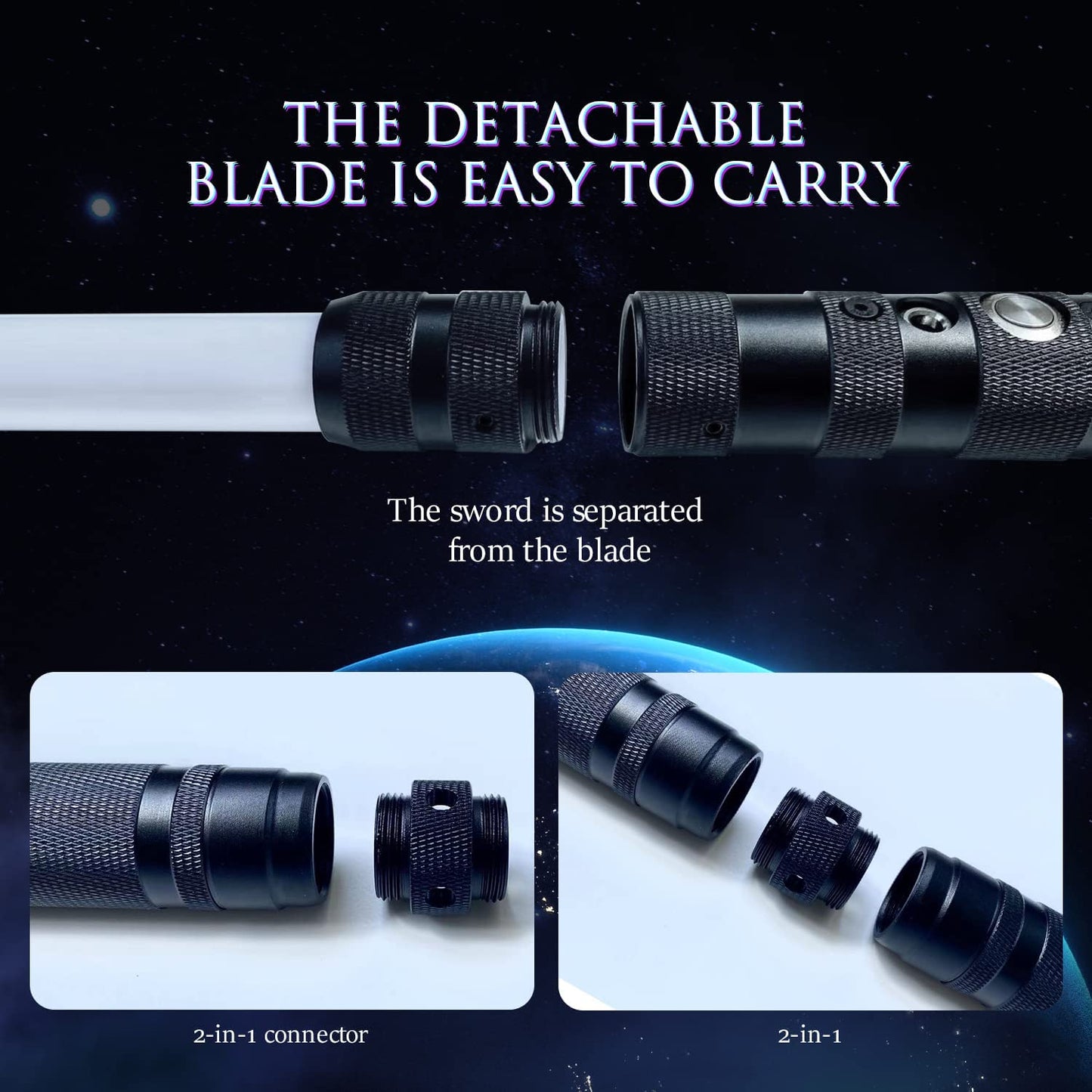 Lightsaber Metal Rechargeable LED Sword with 7 RGB Colors Changeable and Sound Fonts - Single-Bladed