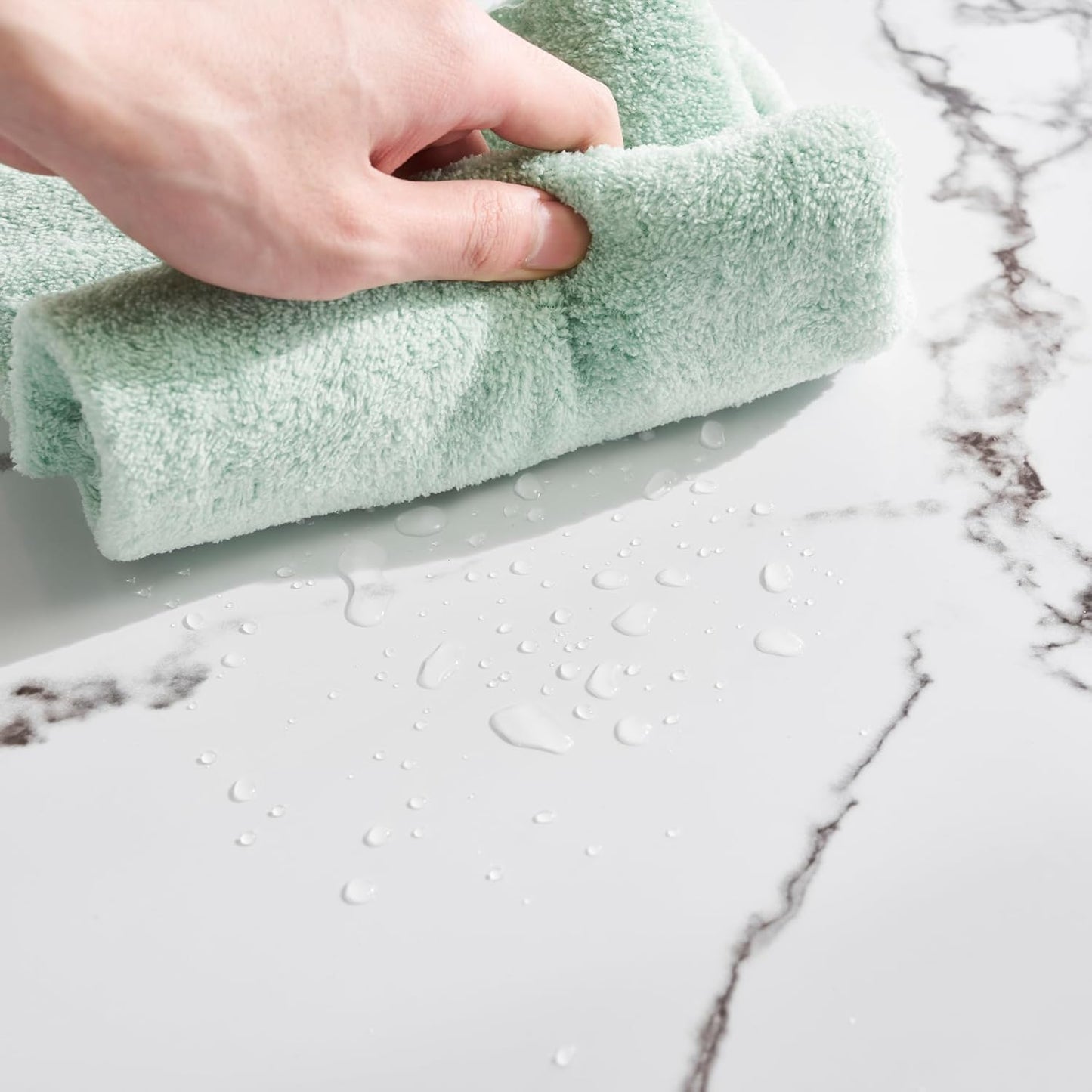 3PCS Dining Set, Dinning Table Chair, Compact Table and 2 Chairs Set White Marble