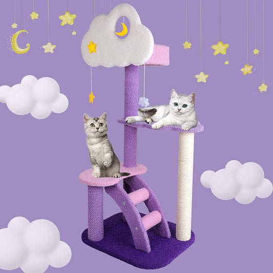 Cat Tree Kitten Furniture Condo Scratching Post Scratcher Multi-Level Cloud 108cm
