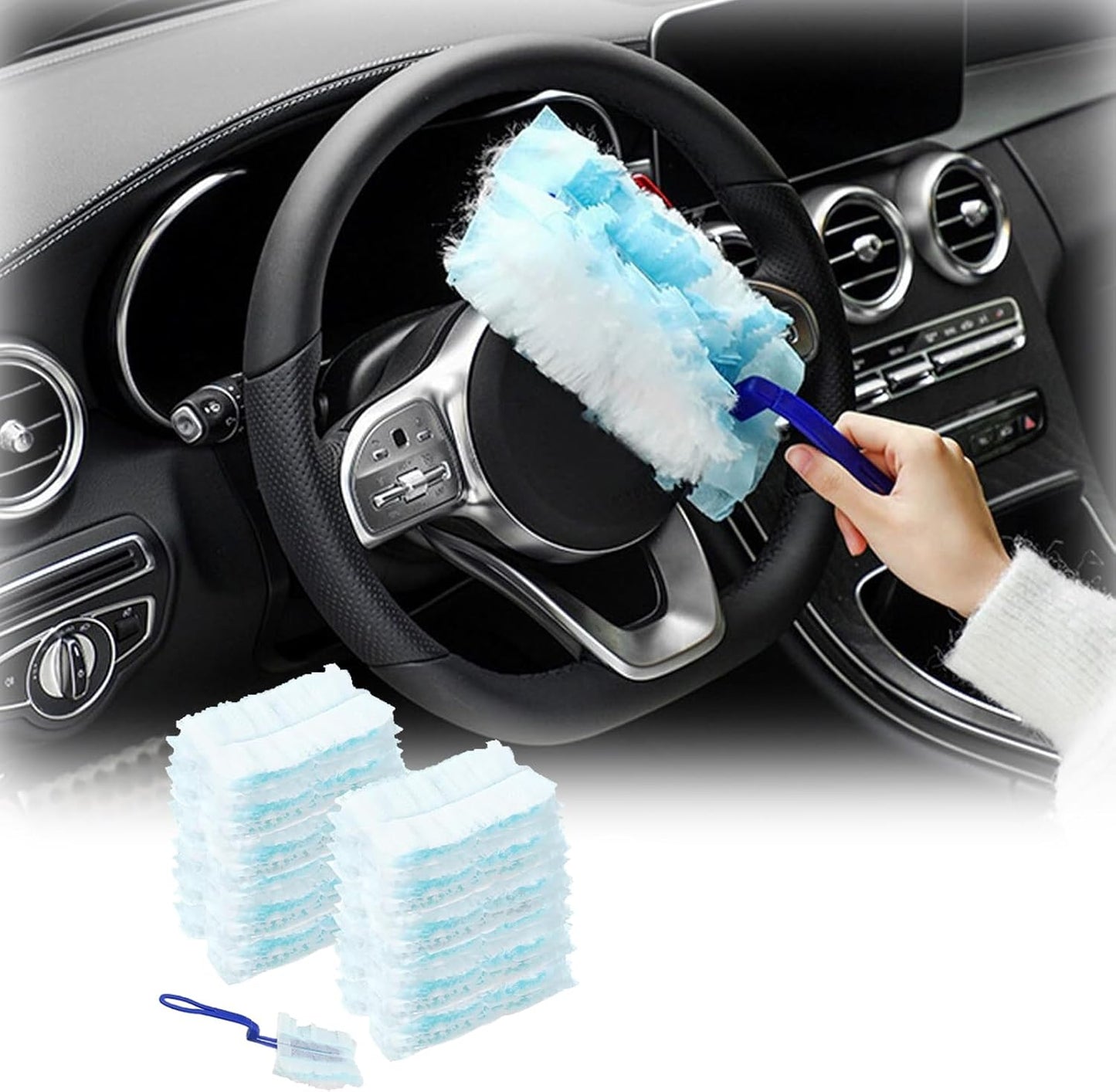 40Pcs Cleaning Wiper Dust Wiper With Handles Disposable Duster Refills