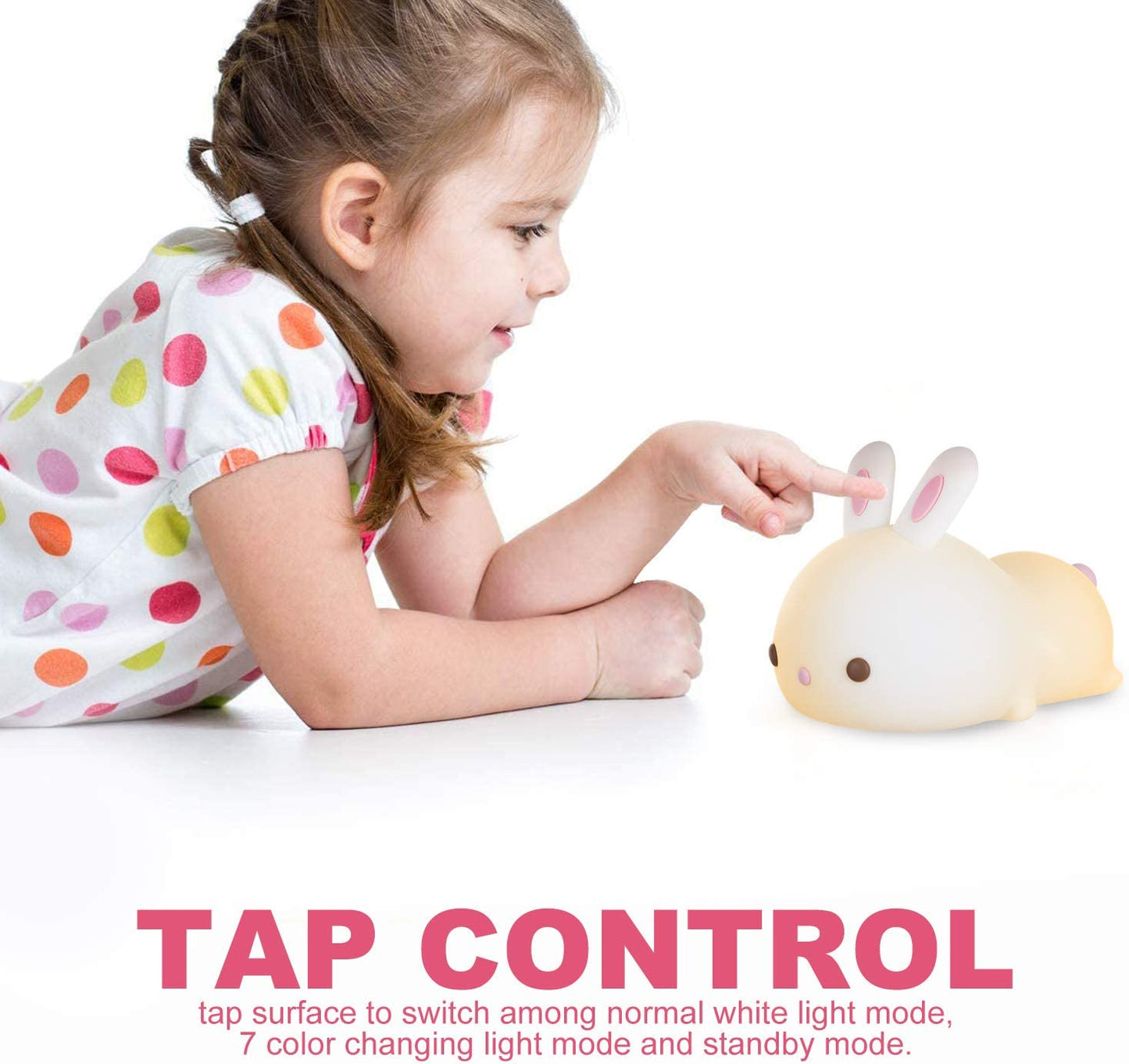 Night Light Tapping Rechargeable Night Light Sleeping Lights Bunny
