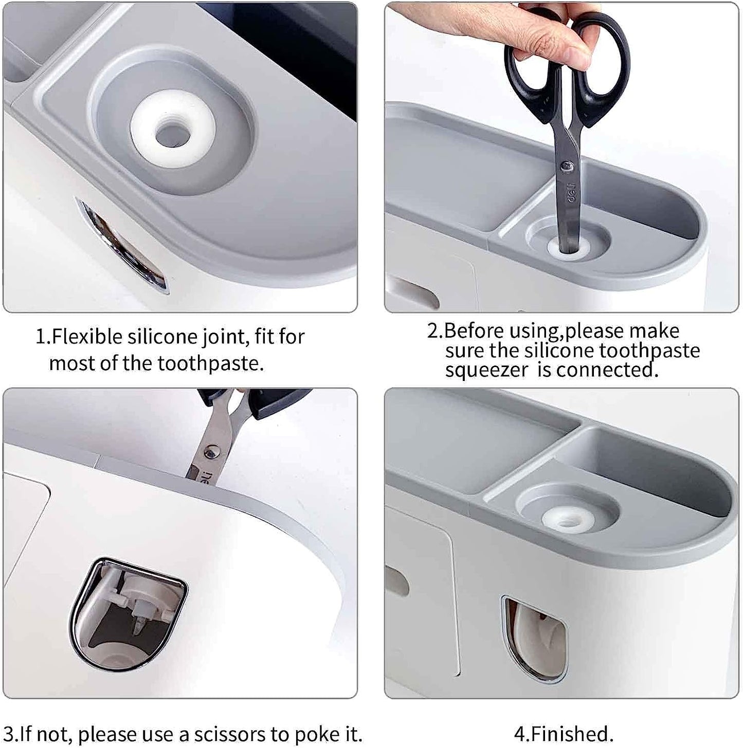 Toothbrush Holder Rack Bathroom Storage Organiser 2 Cups