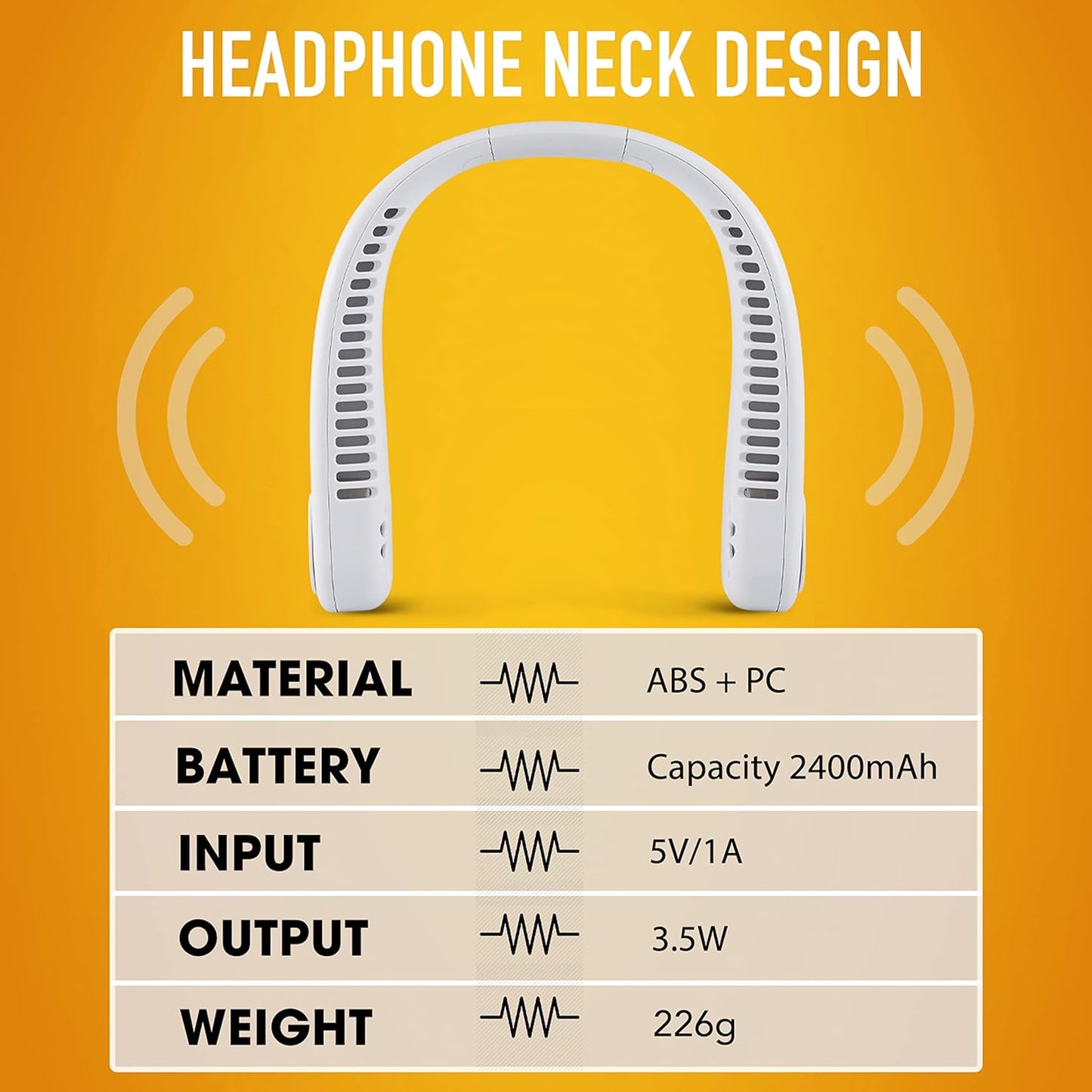 Portable Neck Fan, Hands Free Blade-less Fan Blue