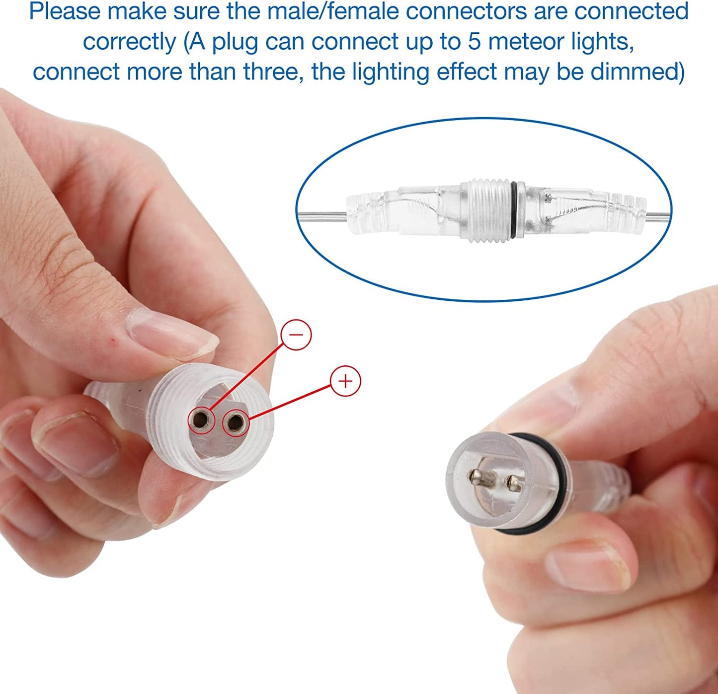 288 LED 8 Tubes Solar Meteor Shower Christmas Lights Outdoor - Blue