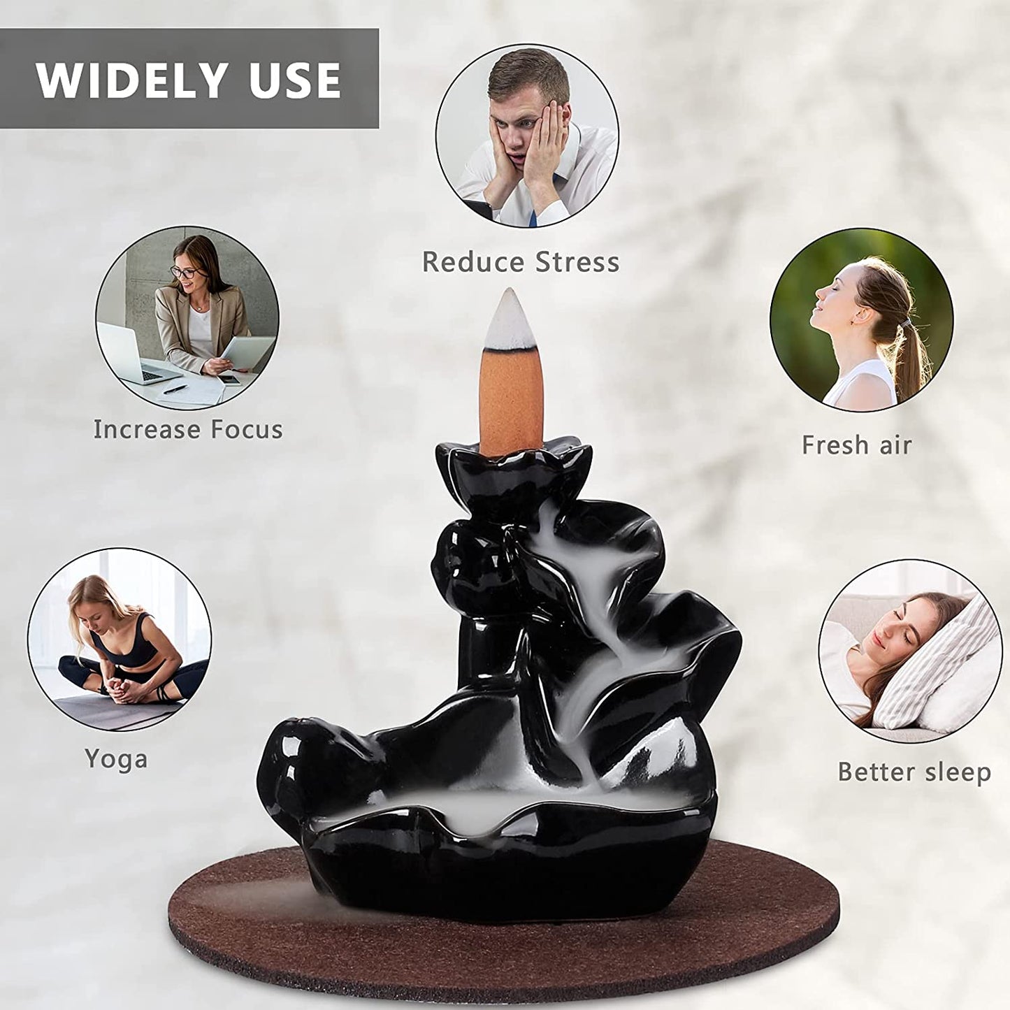 Backflow Incense Burner 4 Tier Lotus