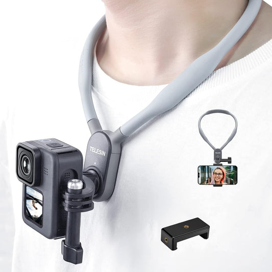 TELESIN Magnetic Neck Holder Mount for Go Pro Insta360 DJI Action Camera iPhone Android