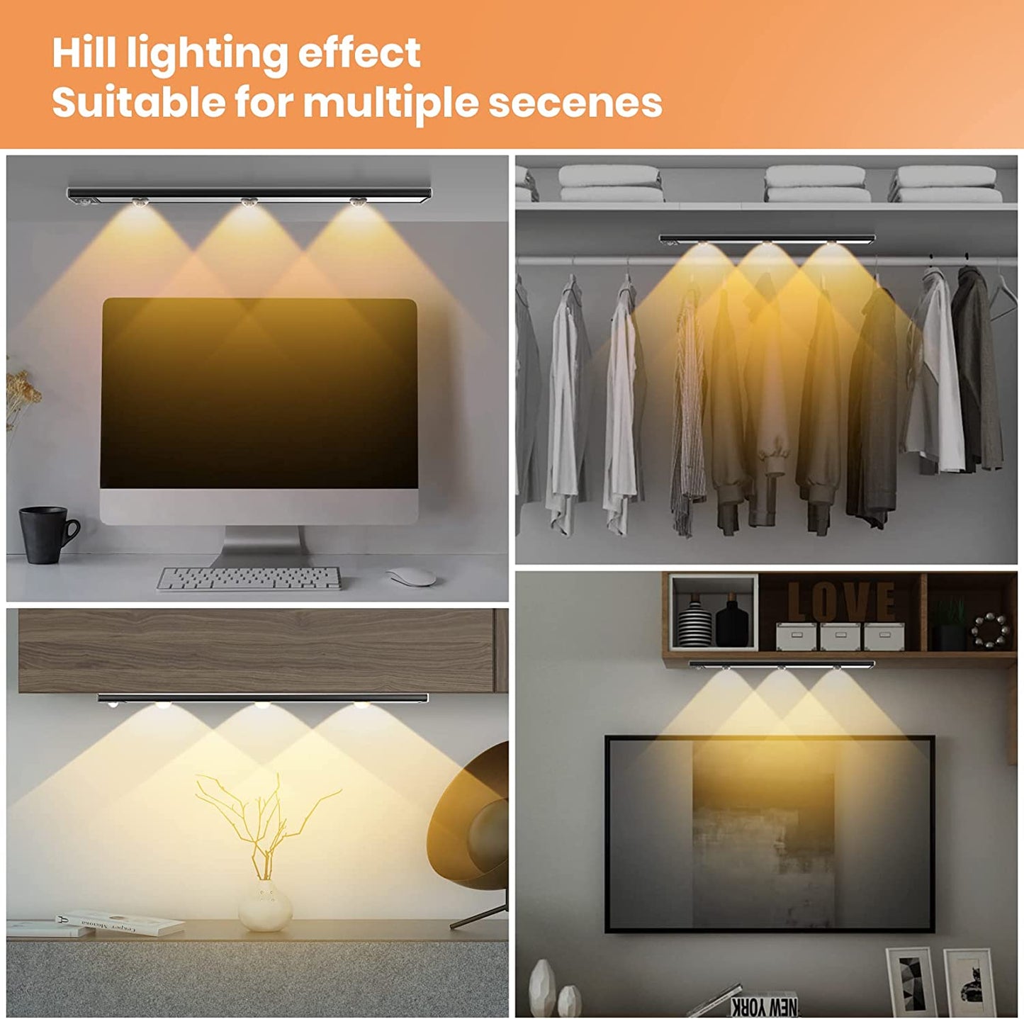 60cm LED Sensor Light Black Drawer Light