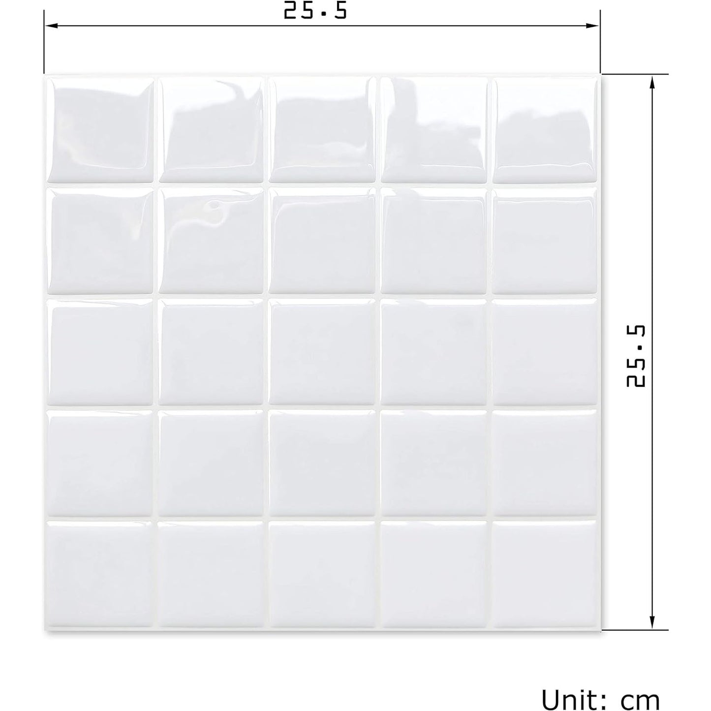 5 Pcs Self-Adhesive 3D Tiles - Mosaic White