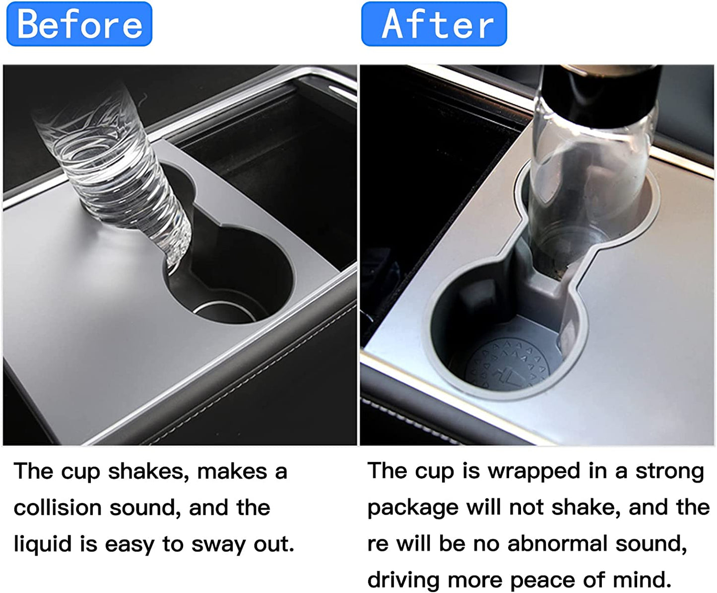 2021-2024 Tesla Model Y Model 3 Center Console Cup Holder Insert